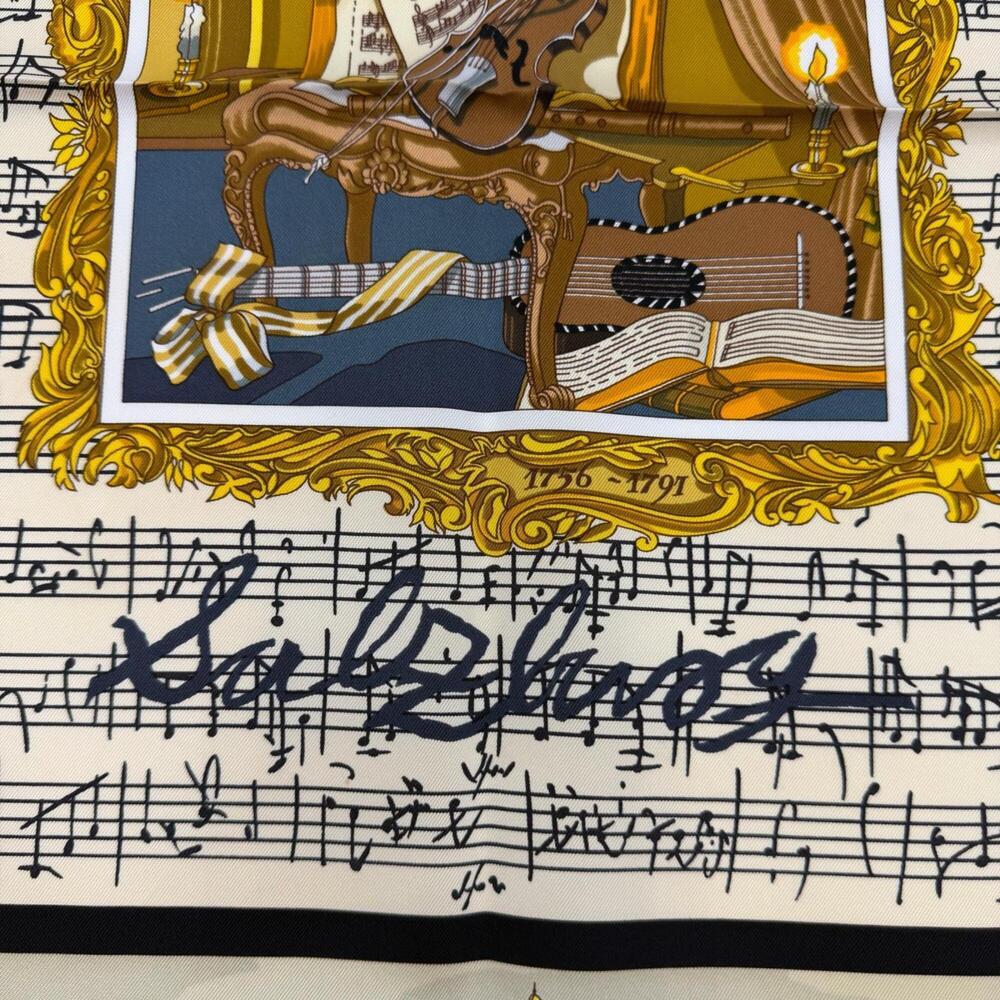 HERMES Black Silk Scarf - Picture 7 of 10